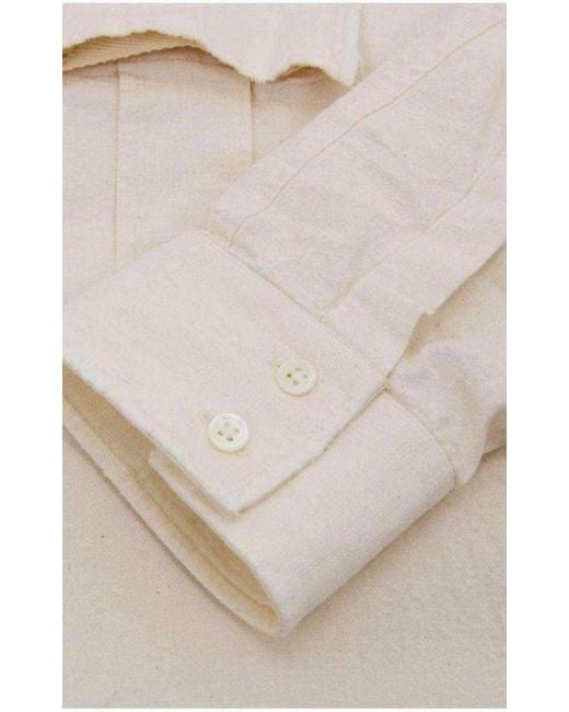 Balmain Gray Ecru Linen Military Shirt for men