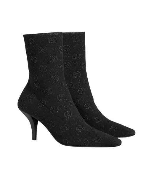 Gucci Black GG Knit Ankle Boots