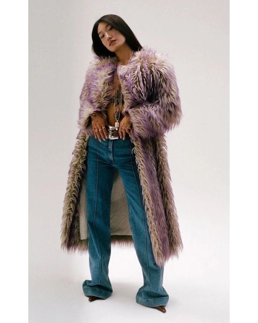 Gucci Faux Fur Coat With Contrast Colored Tips