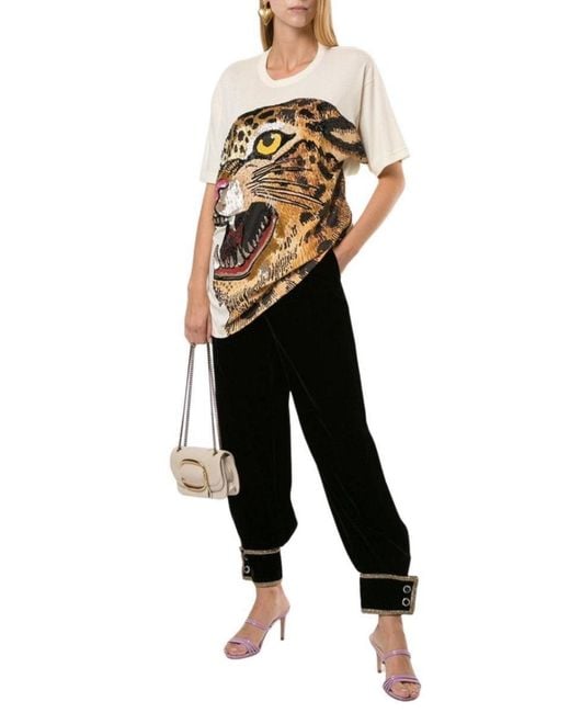 Gucci Black Jewel-embellished Cotton Trousers