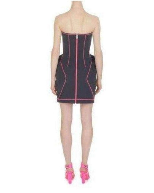 McQ Alexander McQueen Blue Navy Scuba Bustier Dress