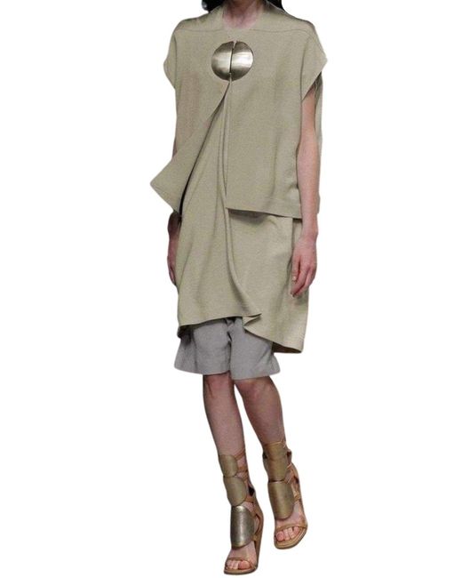 Rick Owens Natural Dagger Mantlette Silk-crepe Jacket