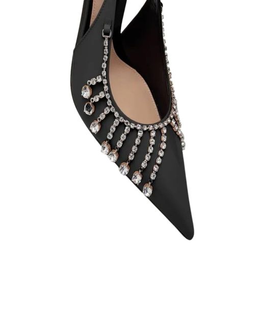 Gucci Black Guinevere 105mm Patent Leather Slingback Pumps