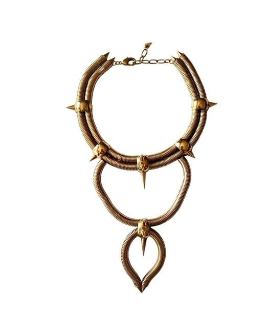 Ela Stone Multicolor Multi Chain Spike Necklace
