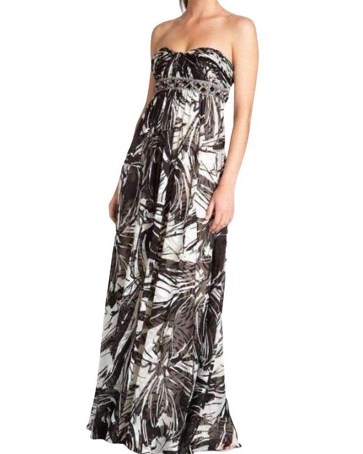 BCBGMAXAZRIA Multicolor Rhinestone Embellished Full Length Gown