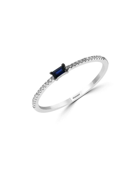 Effy Royale Bleu Sapphire Diamond Ring 14k White Gold