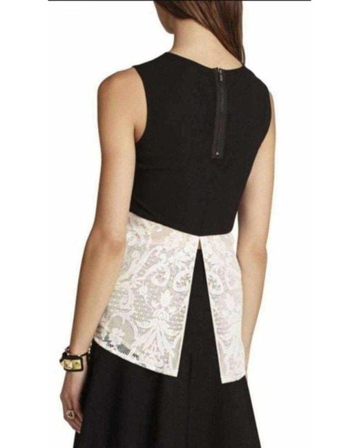 BCBGMAXAZRIA White Kaley Sleeveless Lace Top