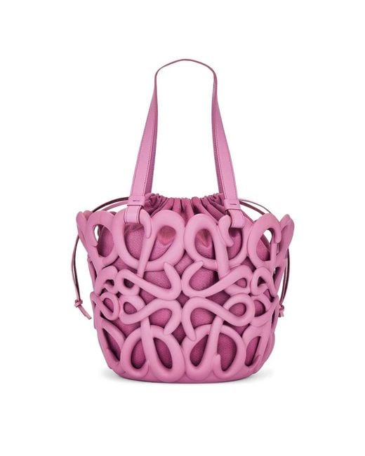 Loewe Pink Anagram Inflated Basket Bag In Purple