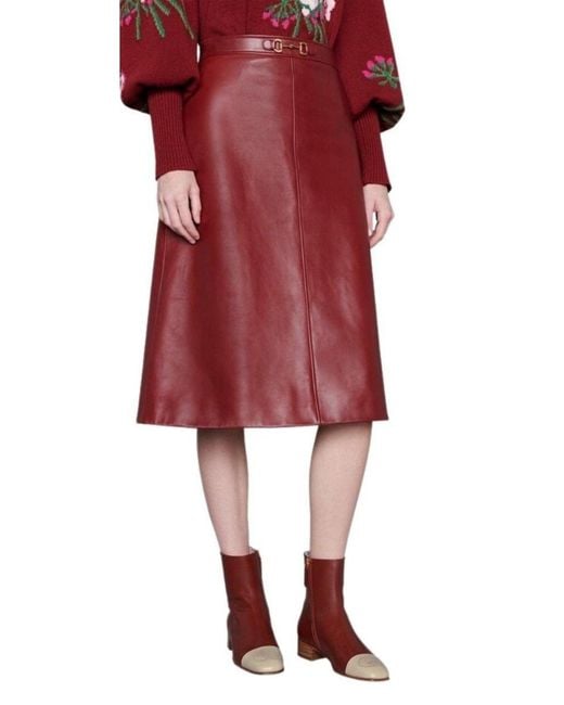 Gucci Red Interlocking G Ankle Boots