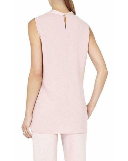 BCBGMAXAZRIA Pink Sofie Jewelled-collar Top