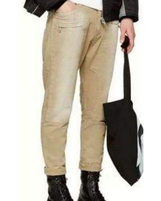 Balmain Natural Tan Cropped Jeans for men