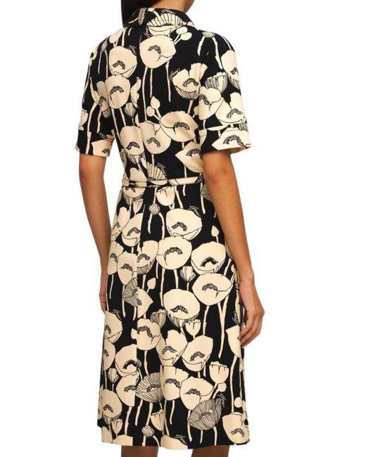 Gucci Black Poppy Flowers Print Jersey Dress