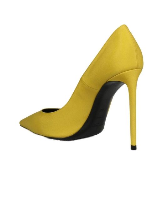 Saint Laurent Metallic Yellow 'zoe' Stiletto Pump