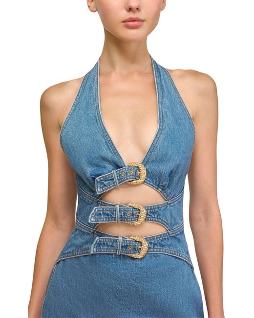 Cult Gaia Blue Anice Cut-out Mini Dress