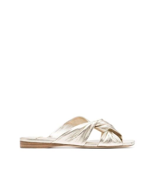 Jimmy Choo White Narisa Twist Slide Sandal
