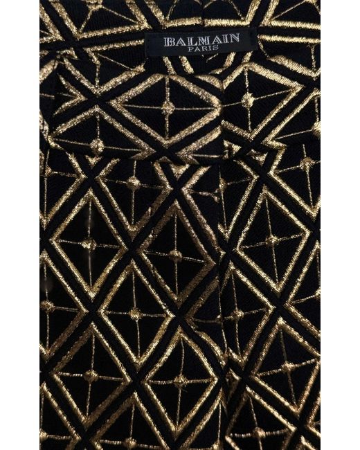 Balmain Metallic Jacquard Skinny Pants