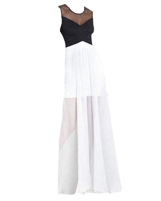 BCBGMAXAZRIA White Giovanna Silk Blend Gown Dress