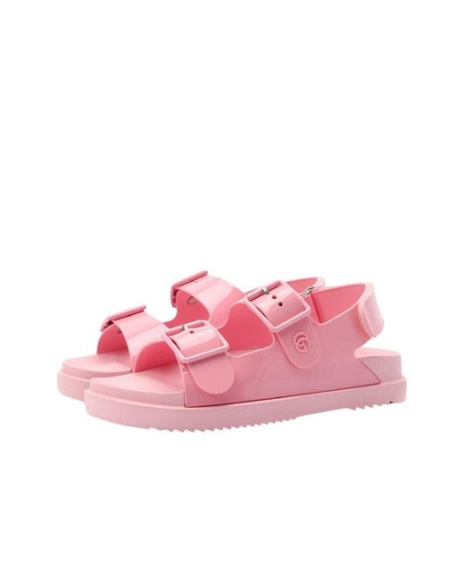 Gucci Pink Double G Rubber Sandals
