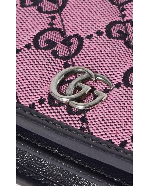 Gucci Purple Pink Gg Marmont Multicolor Wallet