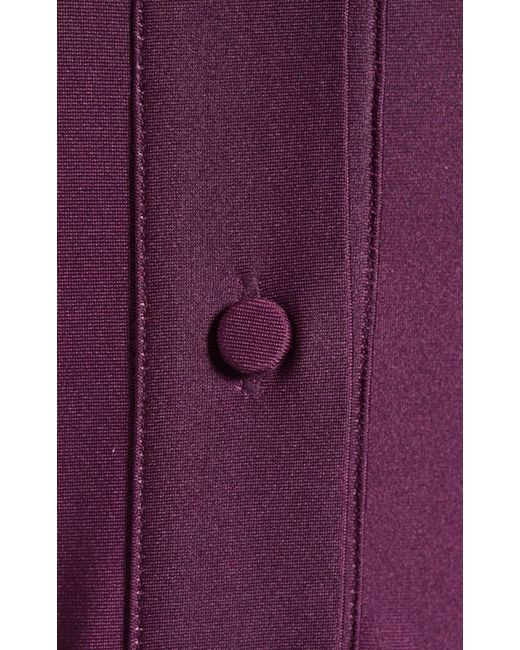 Oscar de la Renta Purple Long-sleeve Ombre Jersey Midi Dress