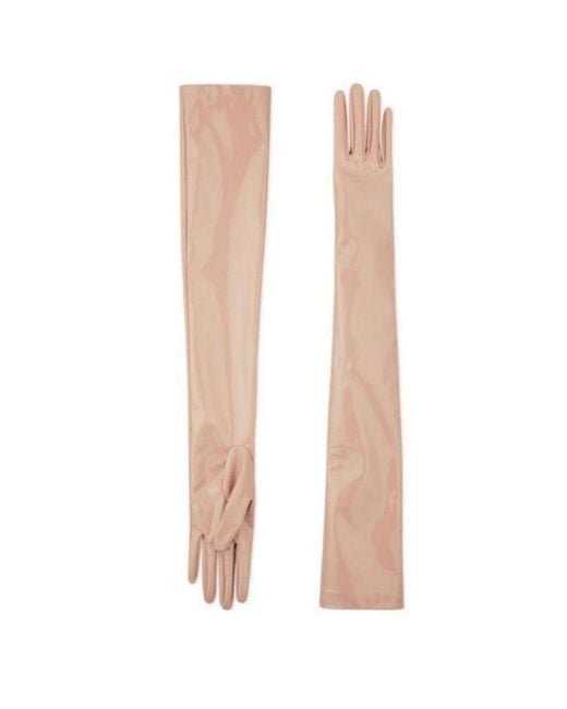 Gucci Natural Opera Beige Patent Leather Gloves