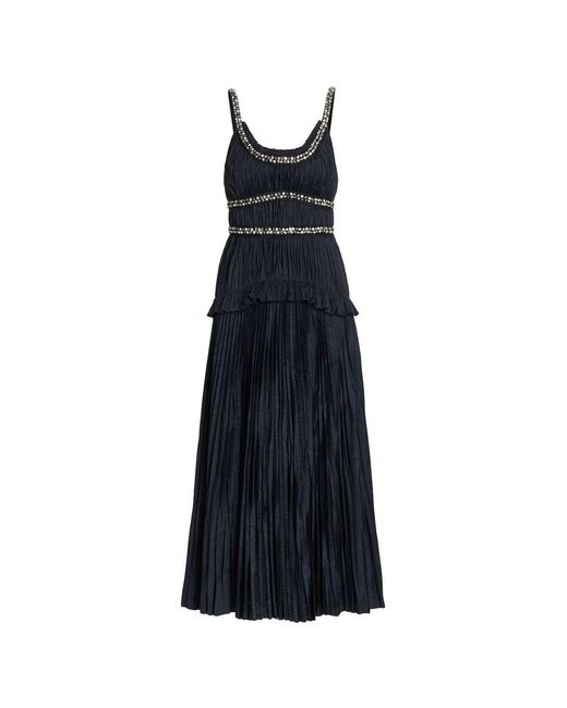 Jason Wu Blue Crystal-beaded Moire Taffeta Midi Dress