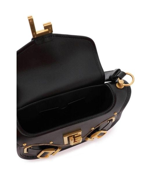 Balmain Black Blaze Leather Shoulder Bag
