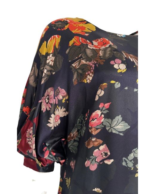 Dries Van Noten Black Floral Print Dress
