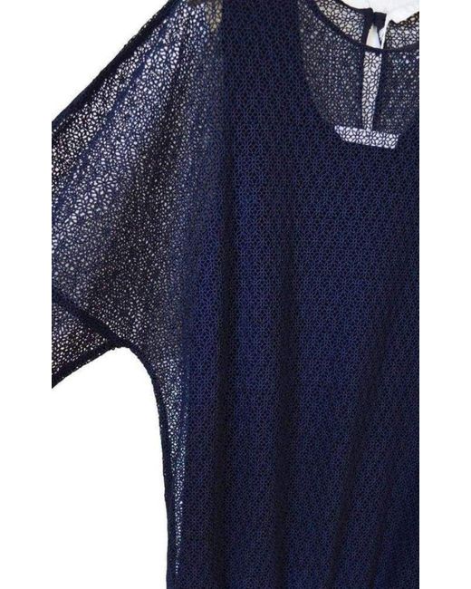 Chloé Blue Sweatshirt Cashmere Blend Dress