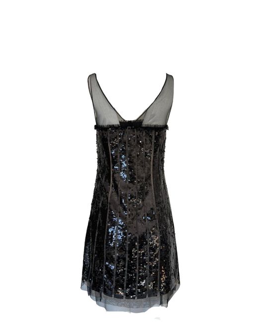 BCBGMAXAZRIA Black Sequence Mini Dress