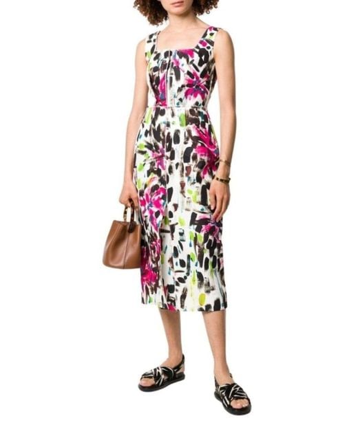 Marni Multicolor Paintbrush Print Dress It 38 (us 2)