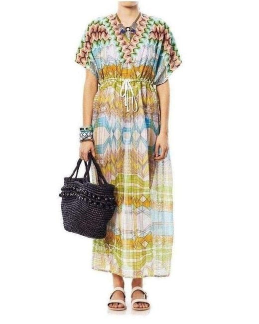 Missoni Yellow Knitwear Stampa Geometric Print Kaftan