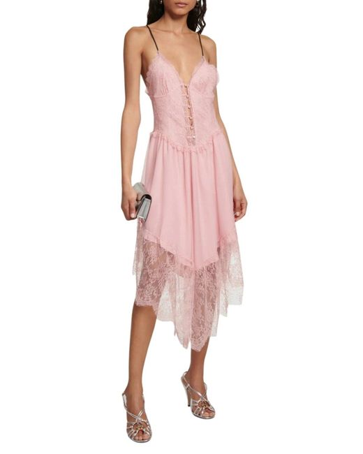 Gucci Pink Lace-trimmed Chiffon Lingerie Dress