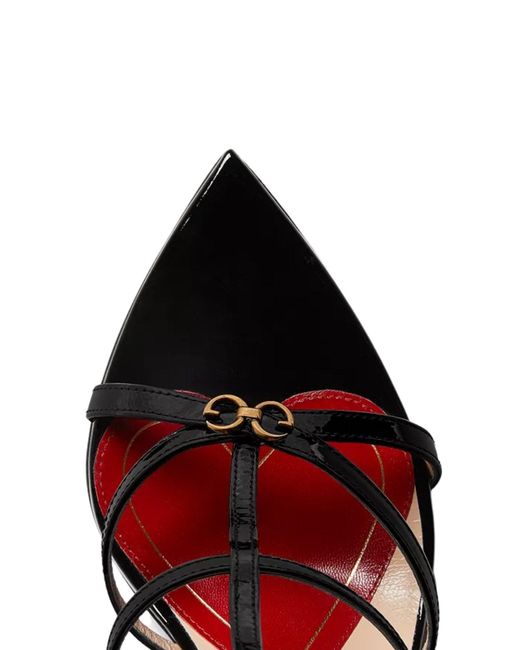 Gucci Black Jerry Patent Leather Cage Sandals
