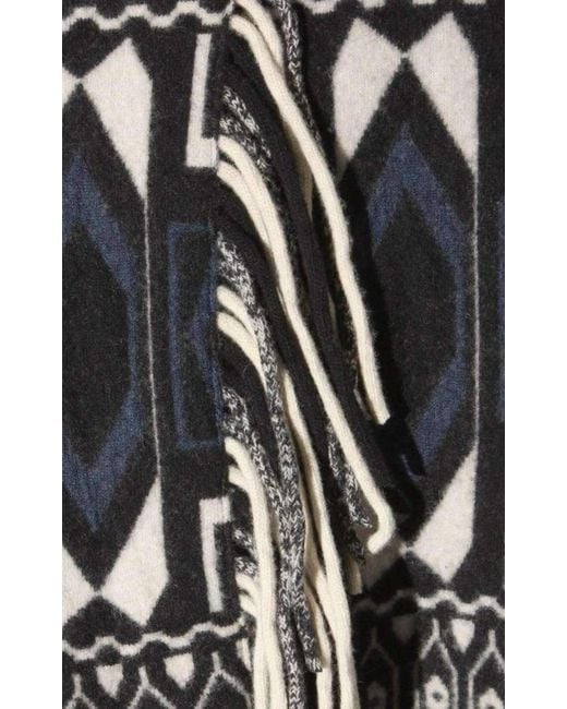 Chloé Black Intarsia Hooded Cape Poncho
