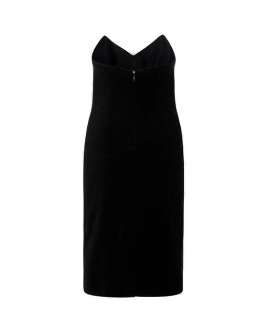 Loewe Black Strapless Velvet Bustier Mini Dress