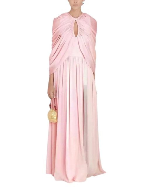 Giambattista Valli Pink Cape-style Silk Gown