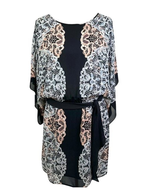 BCBGMAXAZRIA Black Combo Kimono Dress