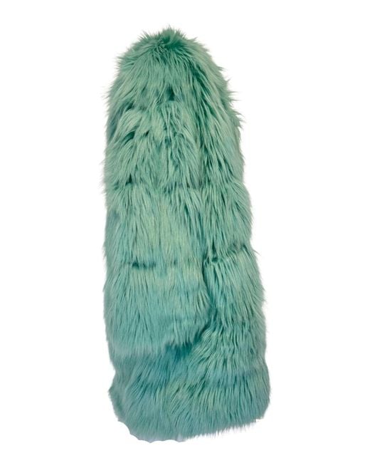 Gucci Green Faux Fur Coat In Mint Color