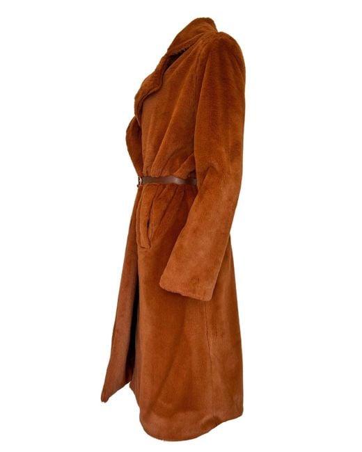 Cult Moda Orange Plush Trench Coat