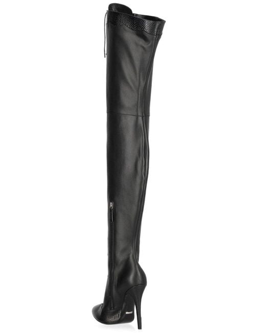 Gucci Black Harriet Leather Over The Knee Boots