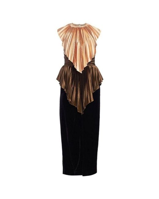 Gucci Black Colorblock Plisse Cape Dress