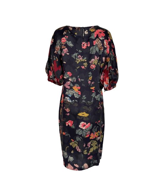 Dries Van Noten Black Floral Print Dress
