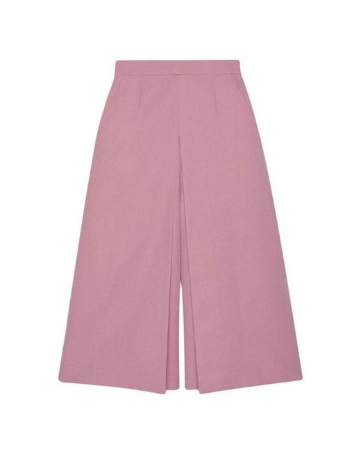 Gucci Purple High-rise Wide Silk-blend Pants