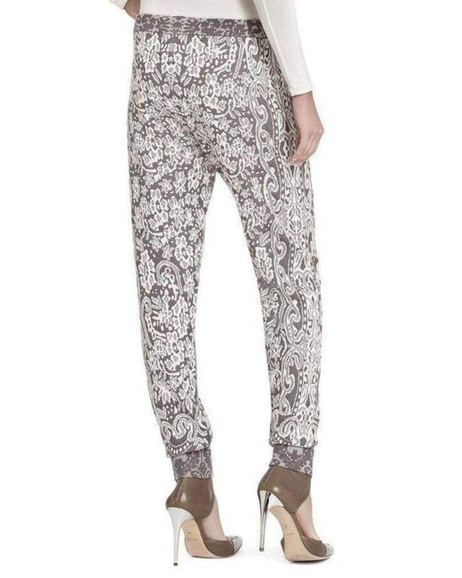 BCBGMAXAZRIA Natural Alder Relief Jacquard Lace Silk Blend Sweat Pant