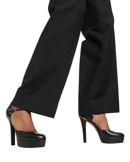 Gucci Black Leather Buckle Pumps