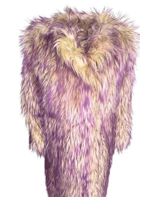 Gucci Faux Fur Coat With Contrast Colored Tips