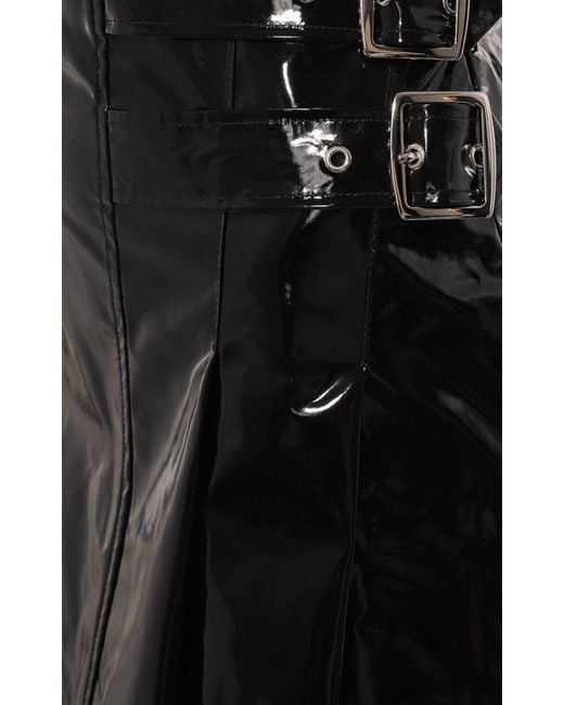 Gucci High Waisted Black Vinyl Midi Skirt
