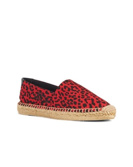 Saint Laurent Red Signature Leopard-print Flat Espadrilles It 39