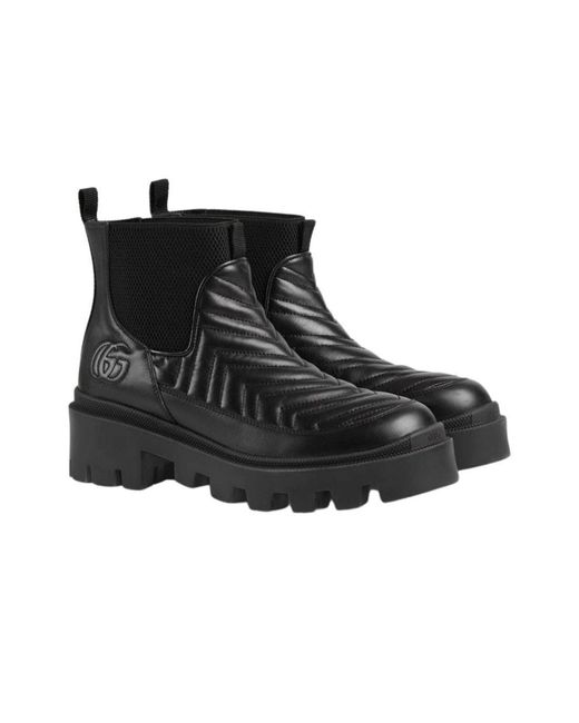 Gucci Black Frances Matelassé Chelsea Boot
